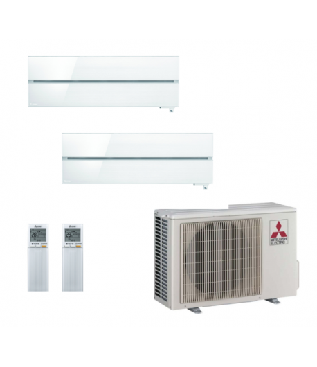 Climatizzatore Mitsubishi Electric Dual 9+9 Kirigamine STYLE 2F42VF3+LN25VG2V+LN25VG2V bianco perla