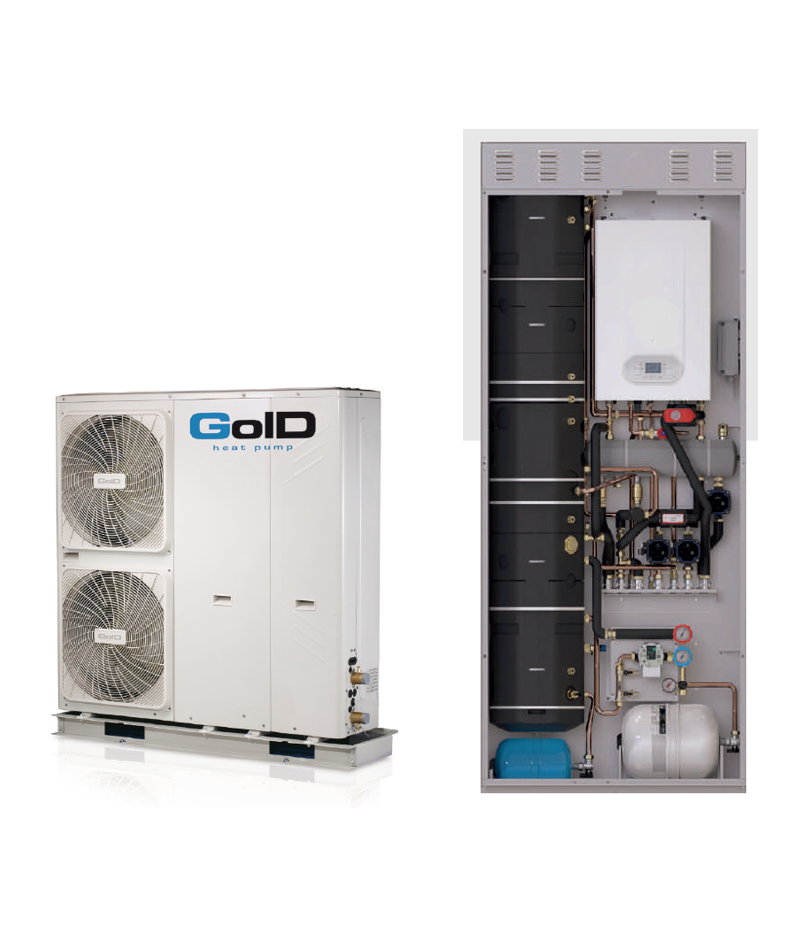 Pompa di calore IBRIDA ad armadio 28+12 kW...